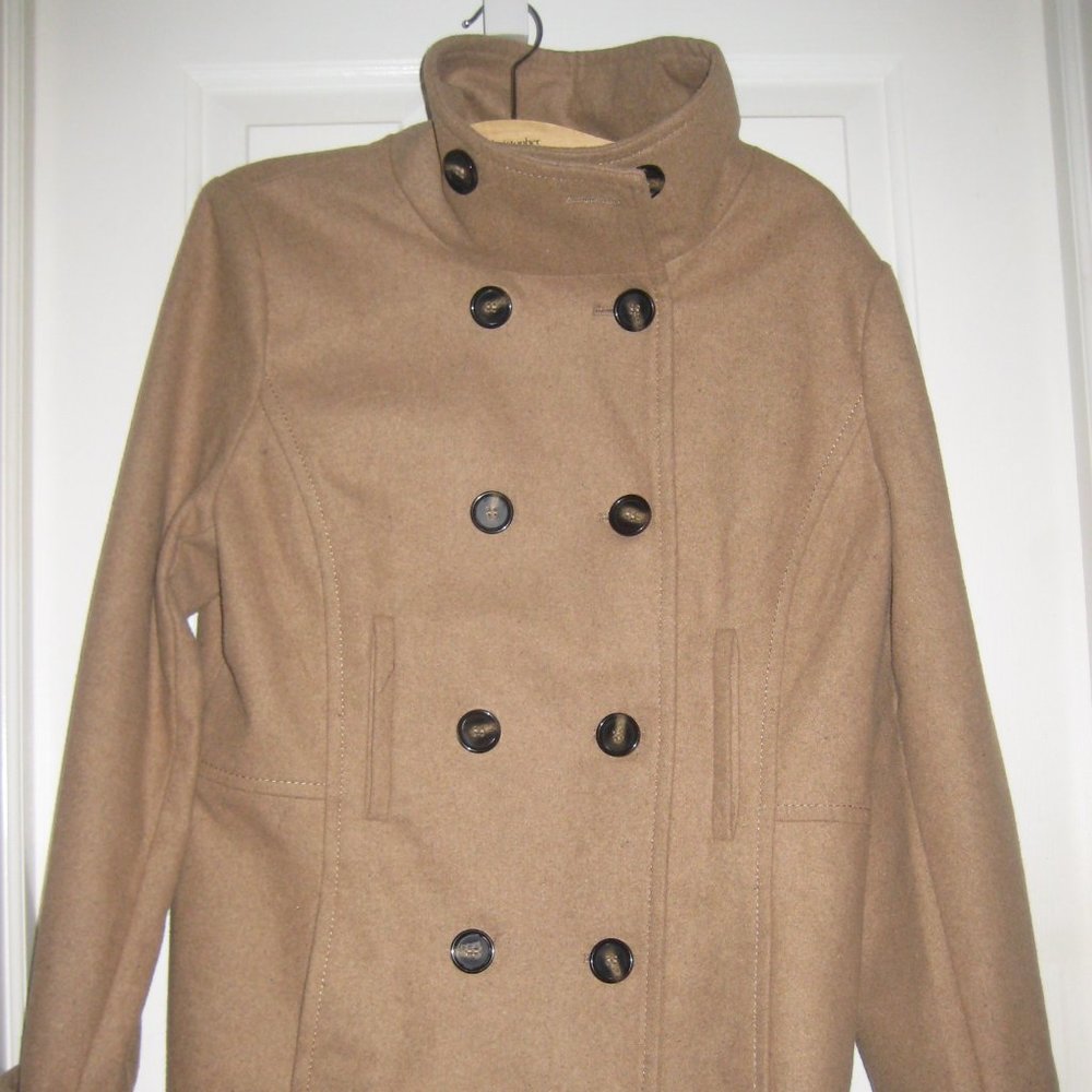 Camel double breasted peacoat